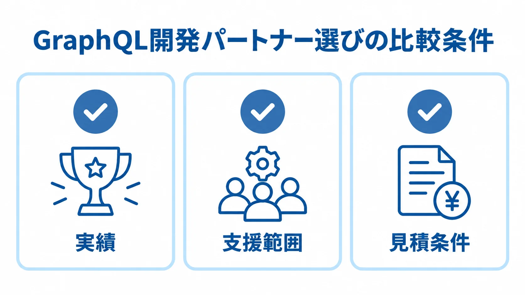 パートナー選びでそろえて確認する3項目 GraphQL開発パートナーを実績、支援範囲、見積条件で比べるチェックリスト
