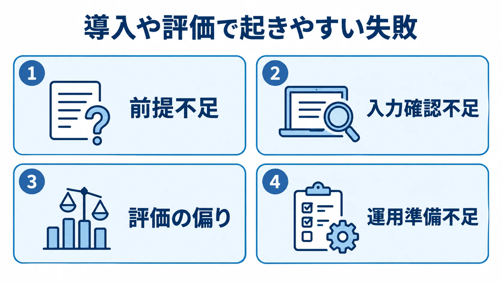 導入や評価で起きやすい失敗の分類図 Terragruntの導入や評価で起きやすい4種類の失敗を示すパネル図